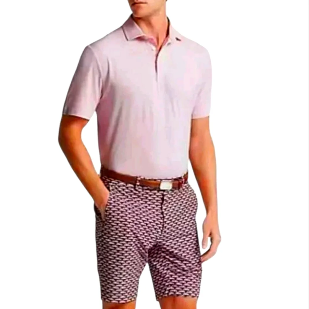 RLX Ralph Lauren Men's Golf Performance Polo Shirt Light Pink Dri‎ Fit Sport L